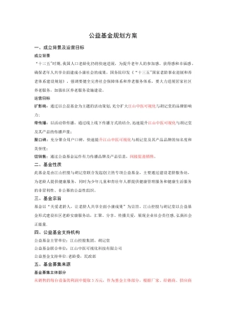 公益基金规划方案