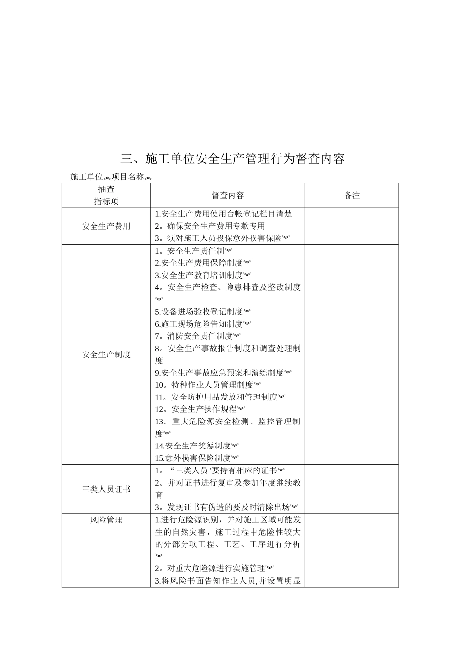公路工程安全生产监督检查内容及标准_第3页