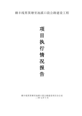 公路工程建设项目执行报告