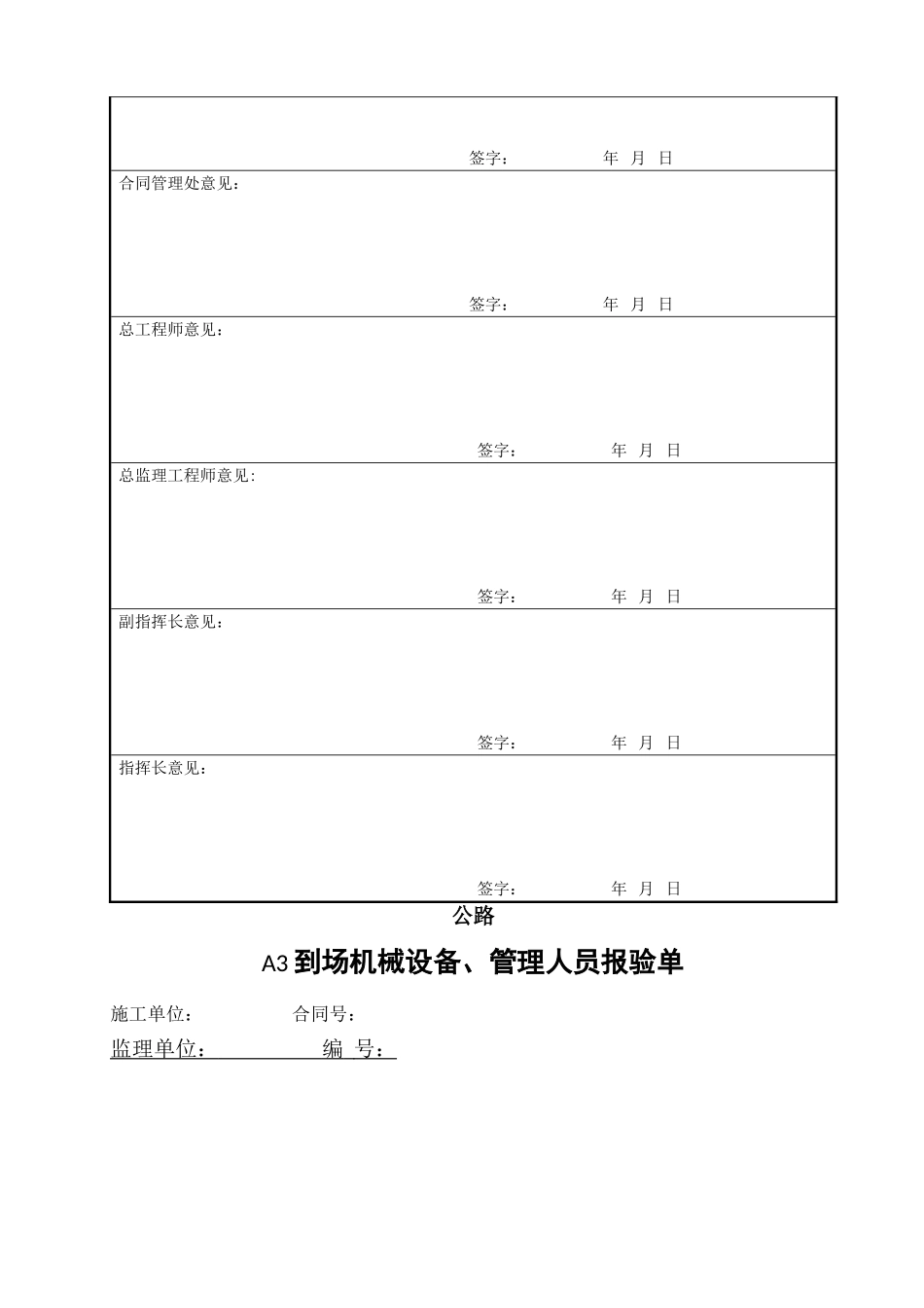 公路工程开工报告表格_第2页