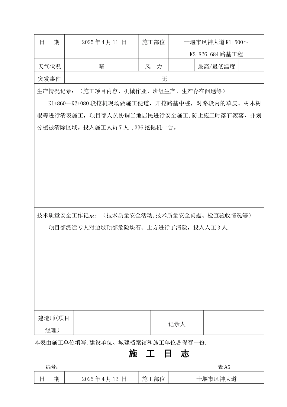 公路工程施工日志范本10529_第3页