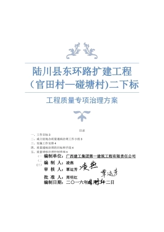 公路工程质量专项治理方案5份