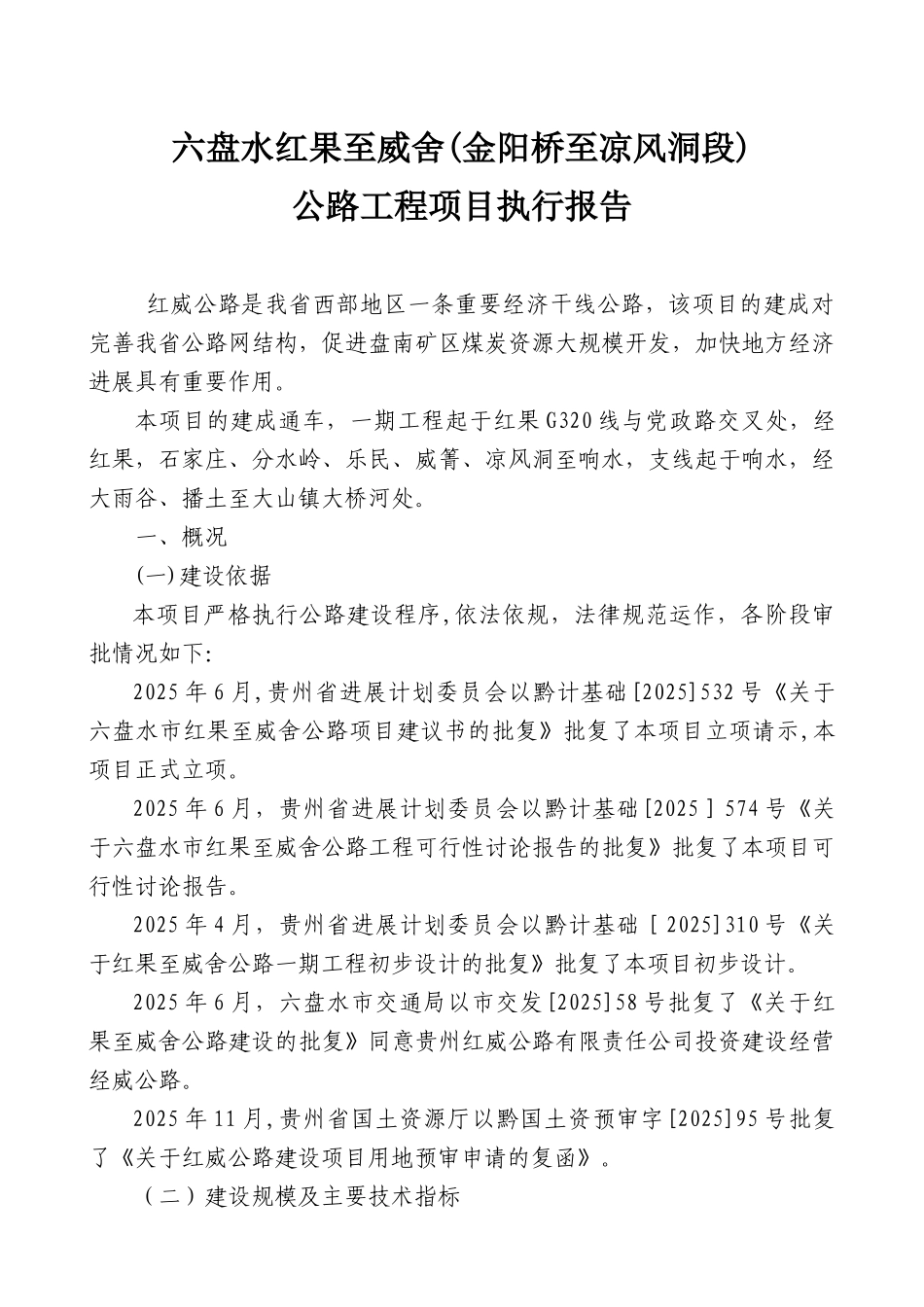 公路工程项目执行报告_第1页