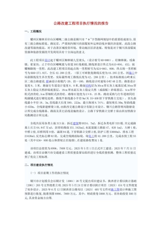 公路工程项目执行情况报告