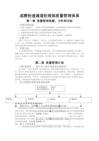 公路质量管理体系