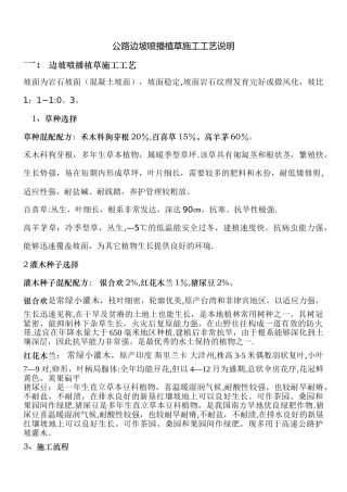 公路边坡喷播植草施工工艺说明