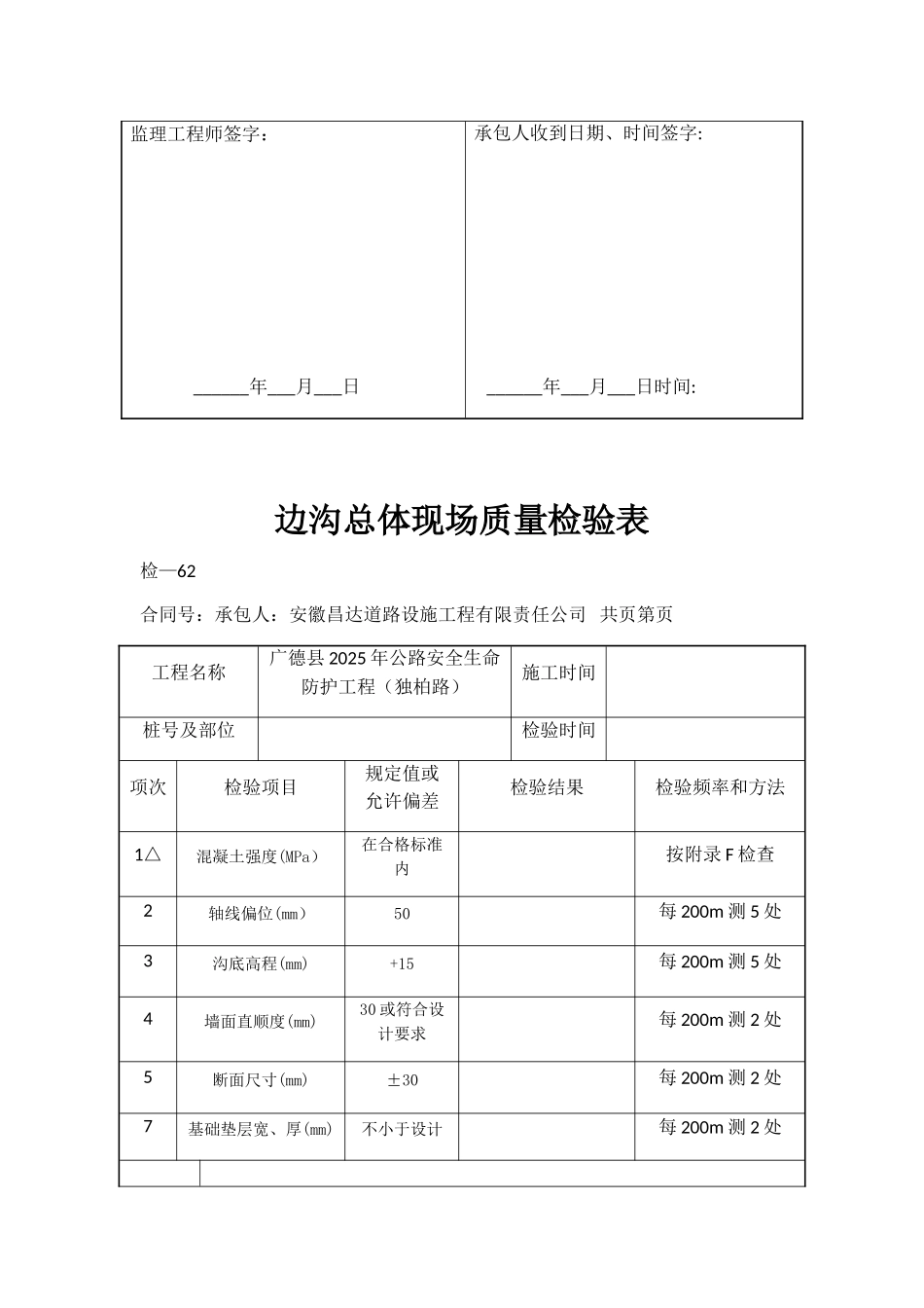公路边沟自检表_第2页