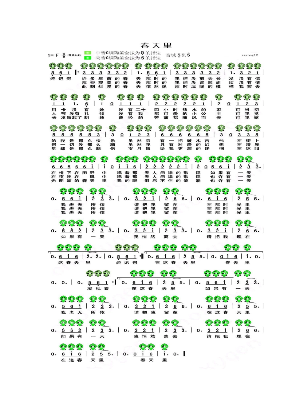 六孔陶笛曲谱大全_第2页