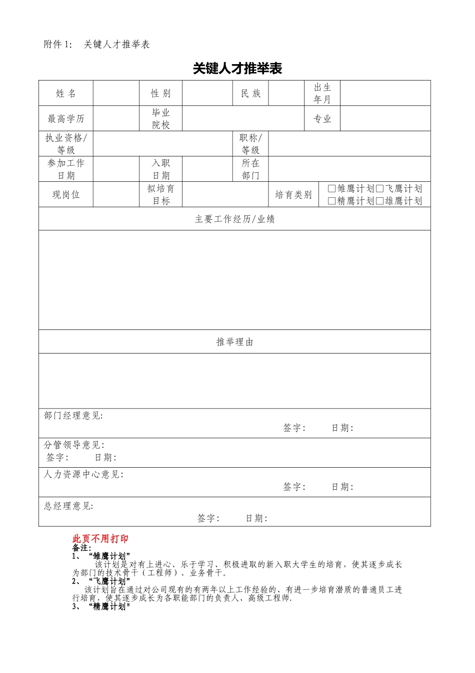 关键人才推荐表_第1页