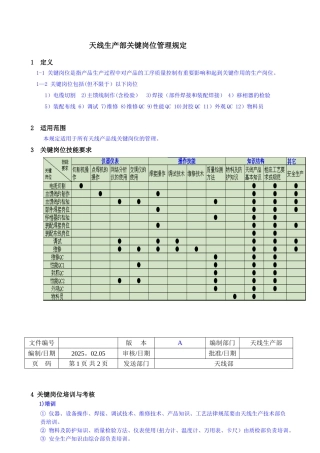 关键岗位管理规定