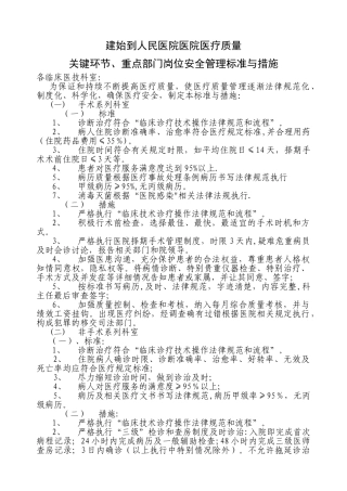 关键环节、重点部门岗位安全管理标准与措施介绍