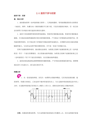 高中物理 2.4波的干涉与衍射同步素材 粤教版选修3-4