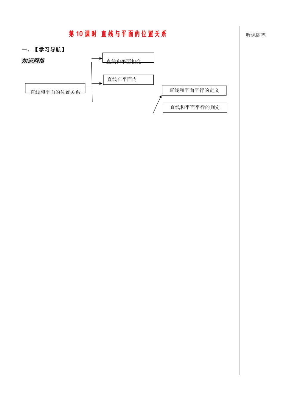 高中数学：《立体几何第10课时》学案（苏教版必修2）_第1页