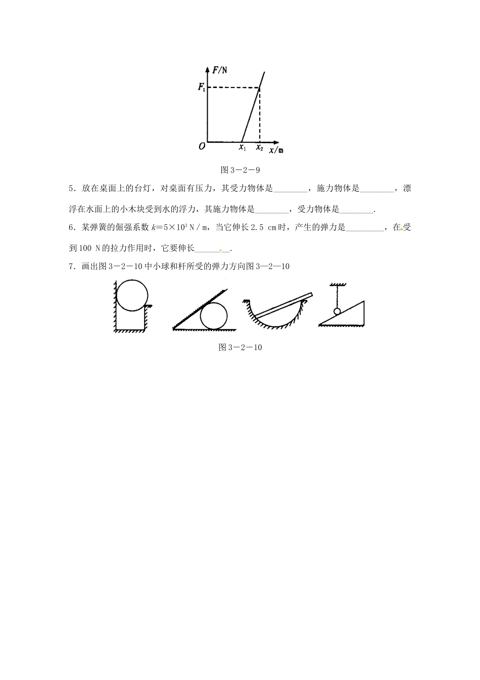 高中物理 3.2 弹力同步练习4 新人教版必修1_第2页