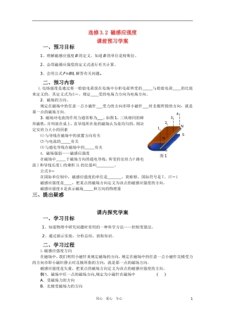 高中物理 3.2《磁感应强度》(学案 新人教版