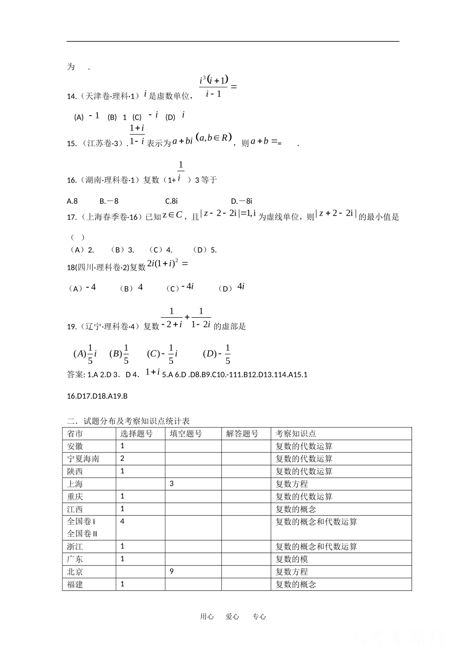 高中数学：第三章 数系的扩充与复数的引入 素材 新人教A版选修1-2 _第2页