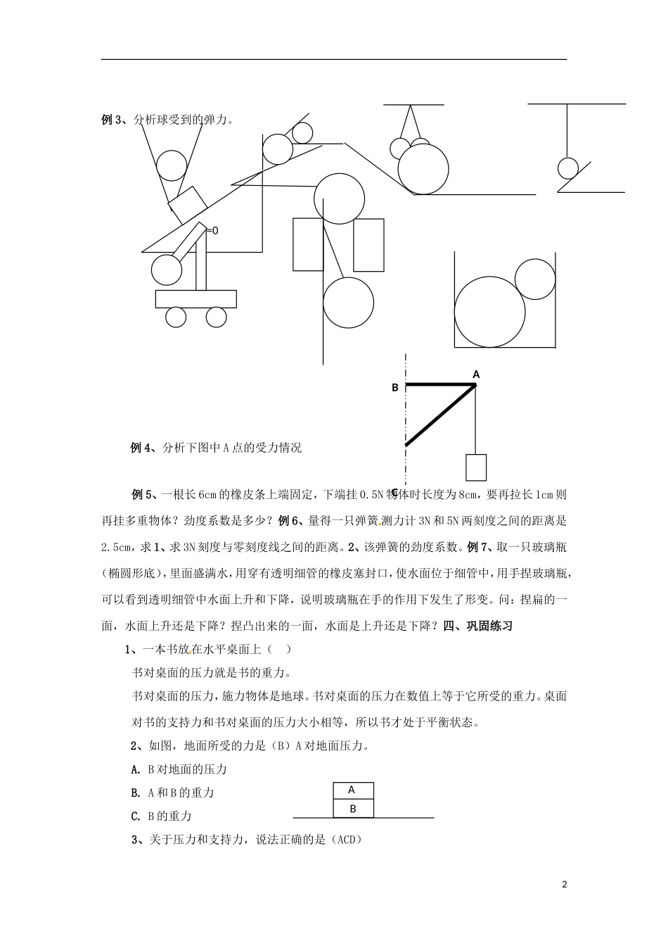 高中物理 3.2弹力 学案2 新人教版必修1_第2页