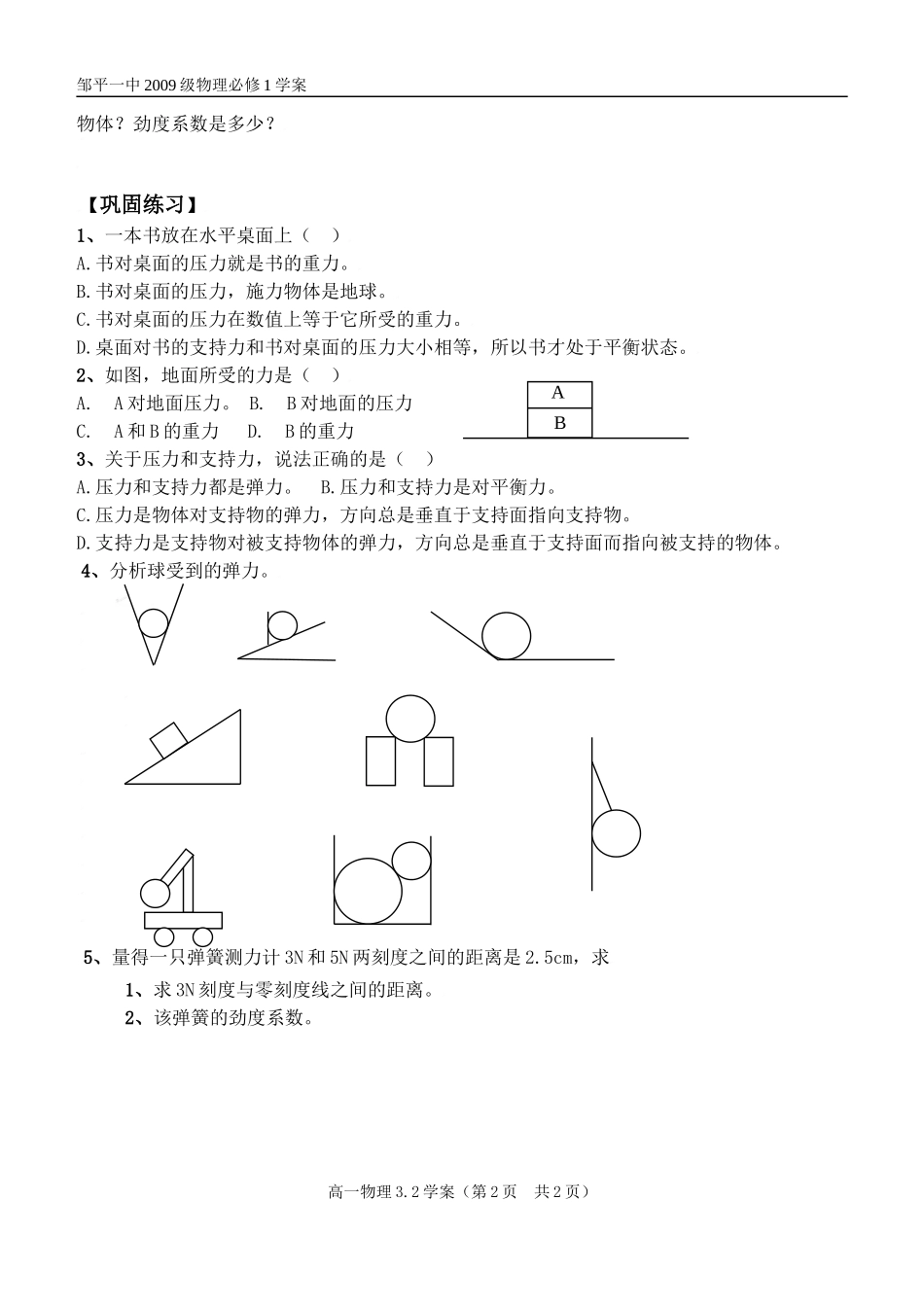 高中物理 3.2弹力_第2页