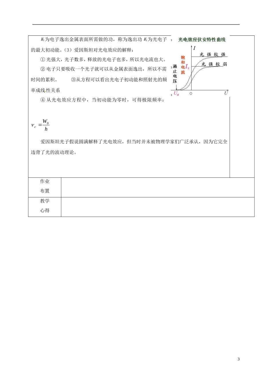 高中物理 17.2 光的粒子性（第1课时）教学案 新人教版选修3-5-新人教版高二选修3-5物理教学案_第3页