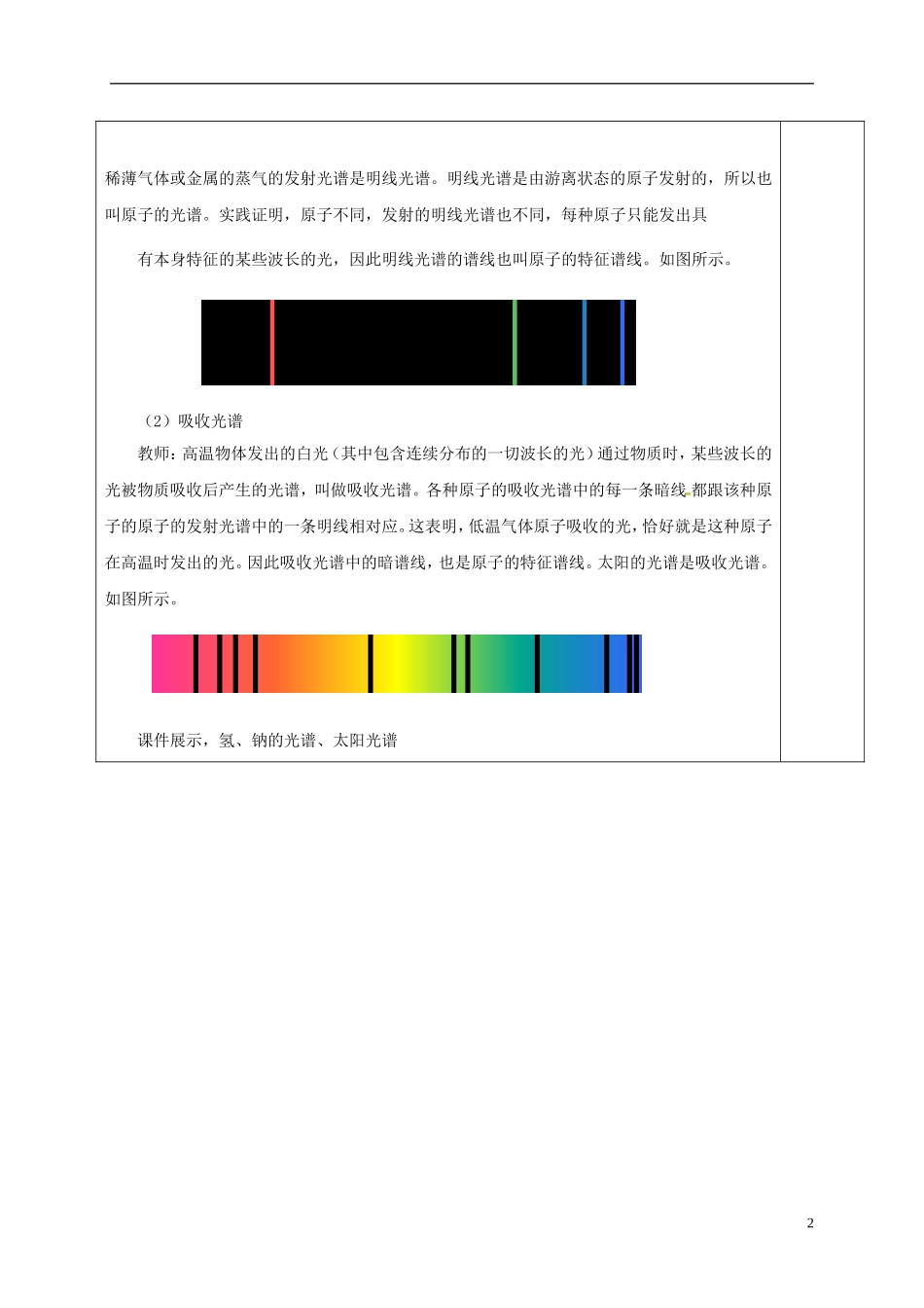 高中物理 18.3 氢原子光谱（第1课时）教学案 新人教版选修3-5-新人教版高二选修3-5物理教学案_第2页