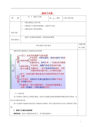 高中物理 18.3 氢原子光谱（第2课时）教学案 新人教版选修3-5-新人教版高二选修3-5物理教学案
