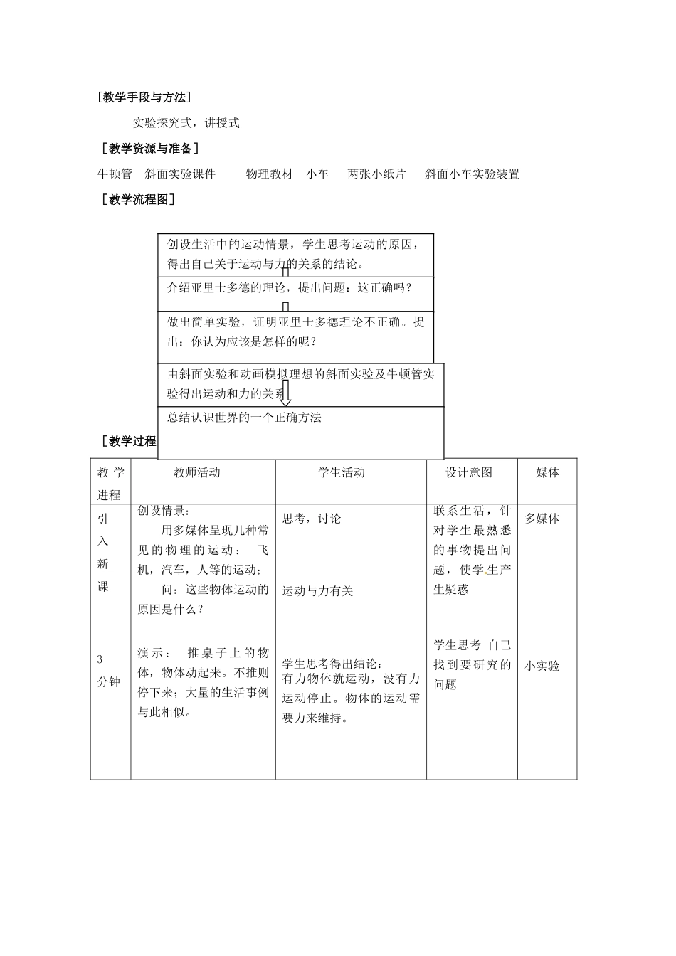 高中物理 31 从亚里士多德到伽利略（教案） 教科版必修1_第2页