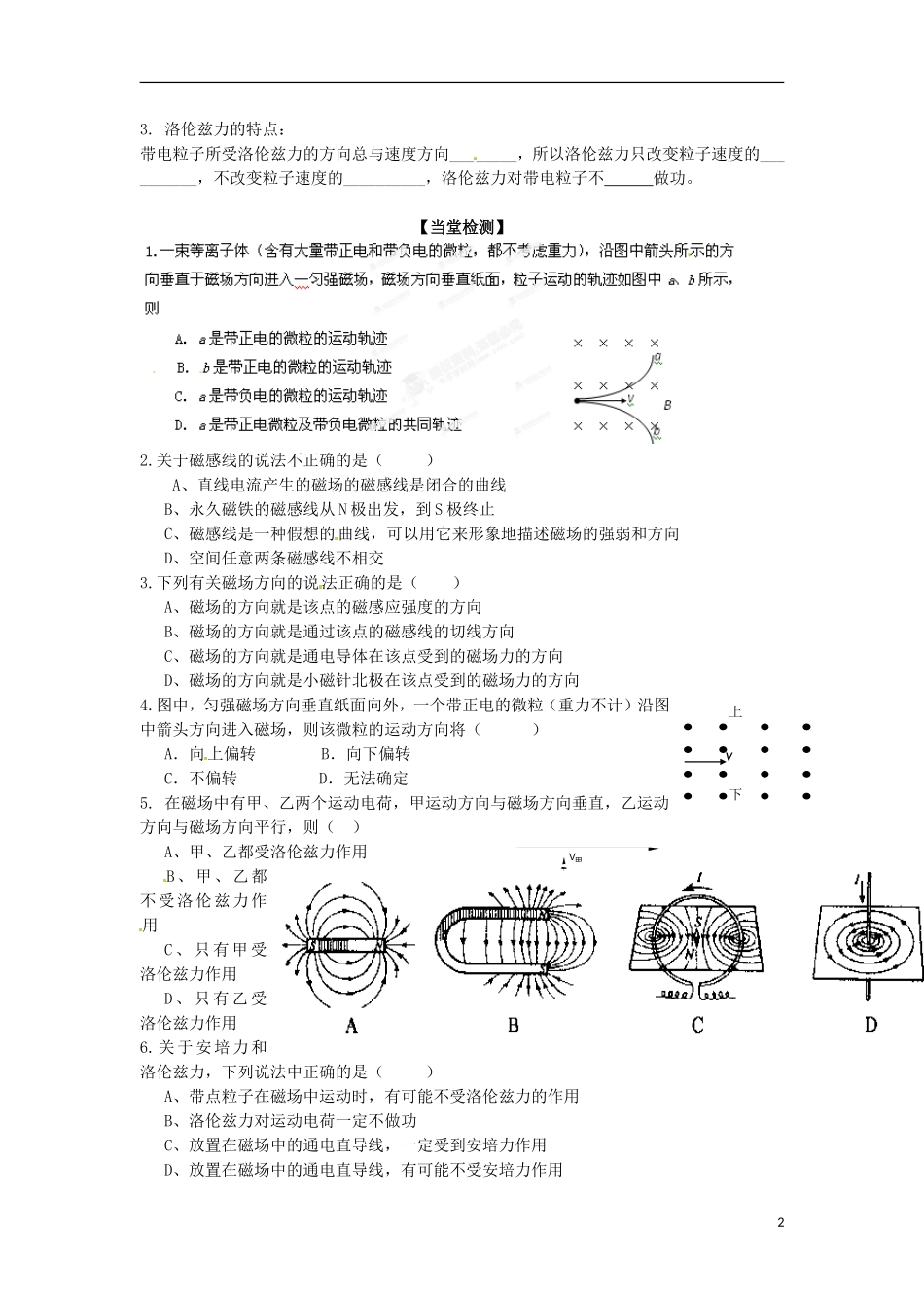 高中物理 《磁场》导学案_第2页