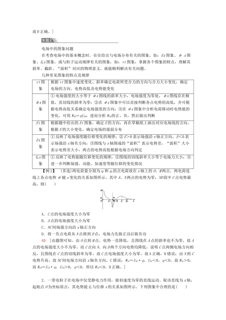 高中物理 第2章 电势能与电势差 章末综合提升学案 鲁科版选修3-1-鲁科版高中选修3-1物理学案_第3页