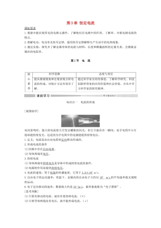 高中物理 第3章 恒定电流 第1节 电流教案 鲁科版必修第三册-鲁科版高中第三册物理教案