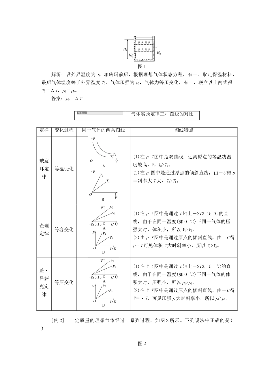 高中物理 第4章 气体章末小结与测评教学案 鲁科版选修3-3-鲁科版高二选修3-3物理教学案_第2页