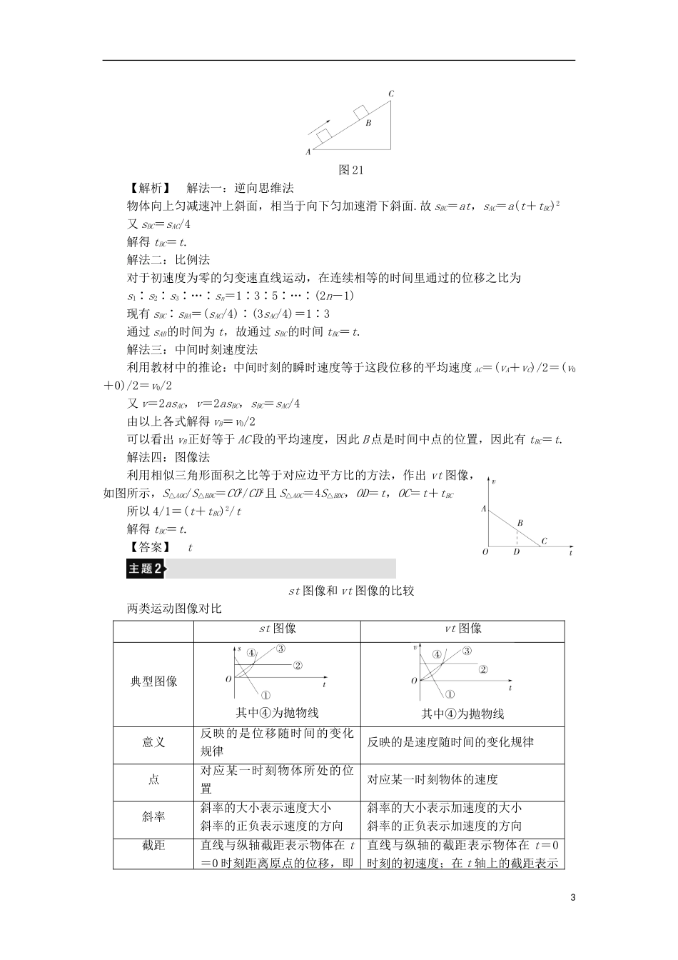 高中物理 第2章 研究匀变速直线运动的规律章末分层突破学案 沪科版必修1-沪科版高一必修1物理学案_第3页