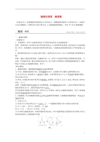 高中物理 磁感应强度 磁通量学案 教科版选修3-1-教科版高中选修3-1物理学案