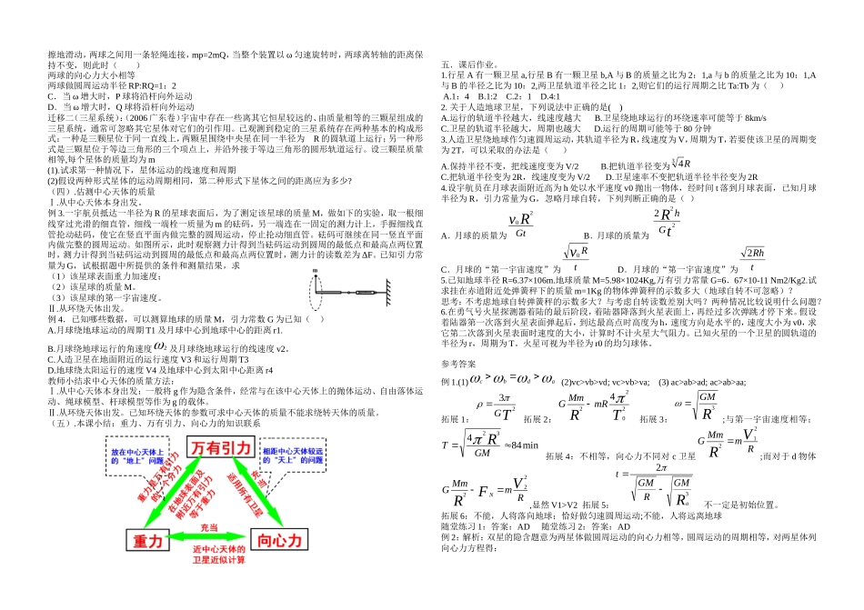 高中物理 从向心力的来源分析天体的运动学案 新人教版必修2-新人教版高中必修2物理学案_第2页