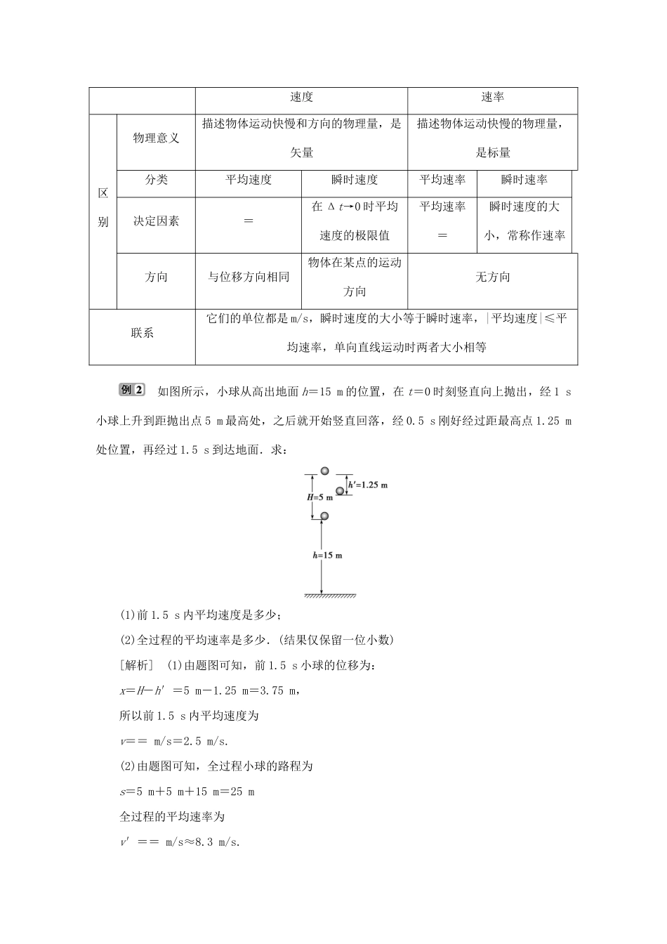 高中物理 第1章 怎样描述物体的运动 本章优化总结学案 沪科版必修1-沪科版高中必修1物理学案_第2页
