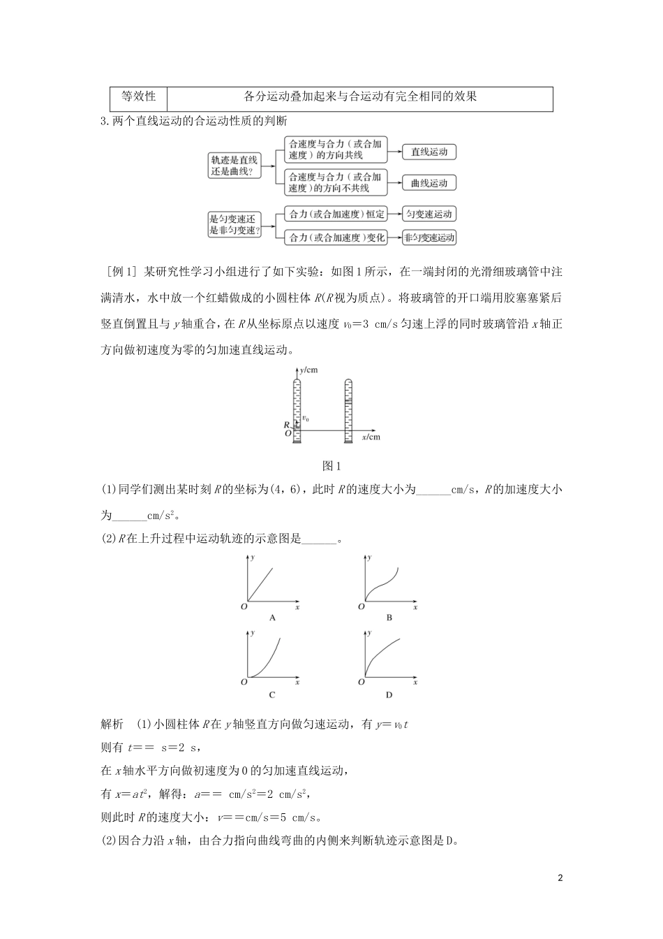 高中物理 第3章 抛体运动章末总结学案 鲁科版必修2-鲁科版高一必修2物理学案_第2页