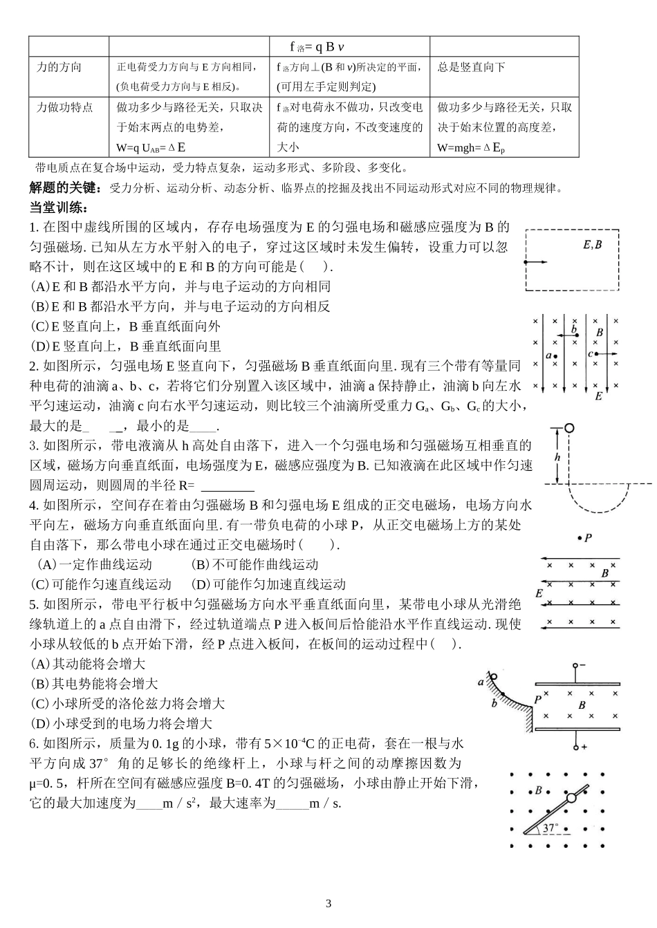高中物理 带电粒子在复合场中的运动_第3页