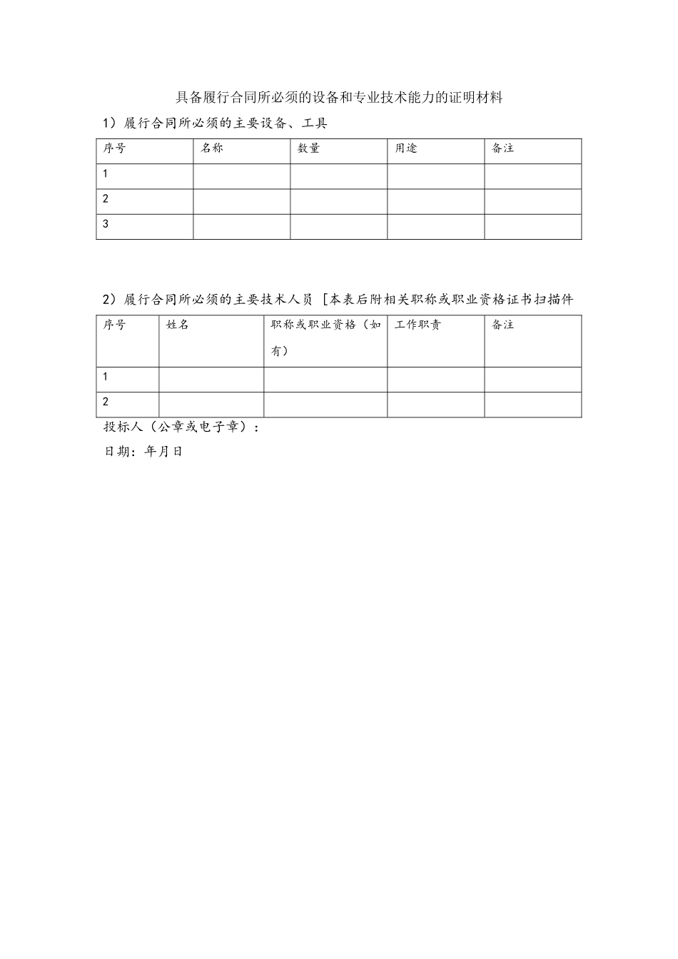 具备履行合同所必须的设备和专业技术能力的证明材料_第2页