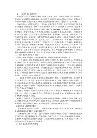 典型国家社会保障制度