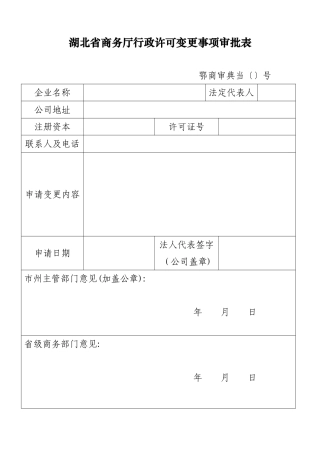 典当行变更所需材料和表格