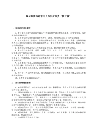 内审人员工作职责