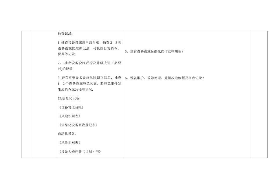 内审检查表-08设备设施及信息资源保障过程_第2页