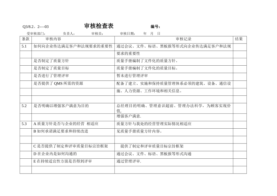内审检查表表填写范例_第2页