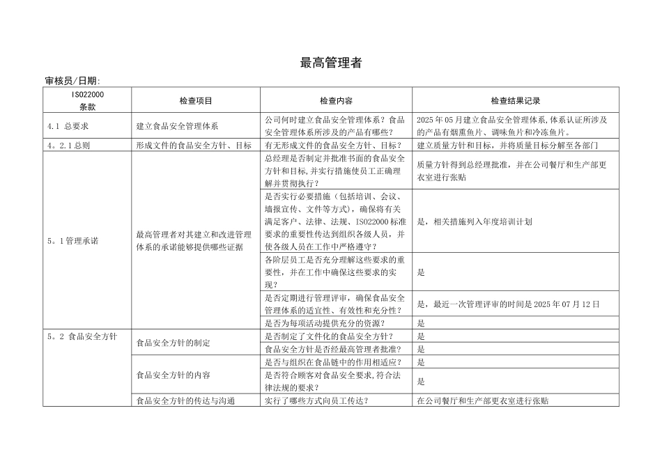 内审检查表食品企业_第1页