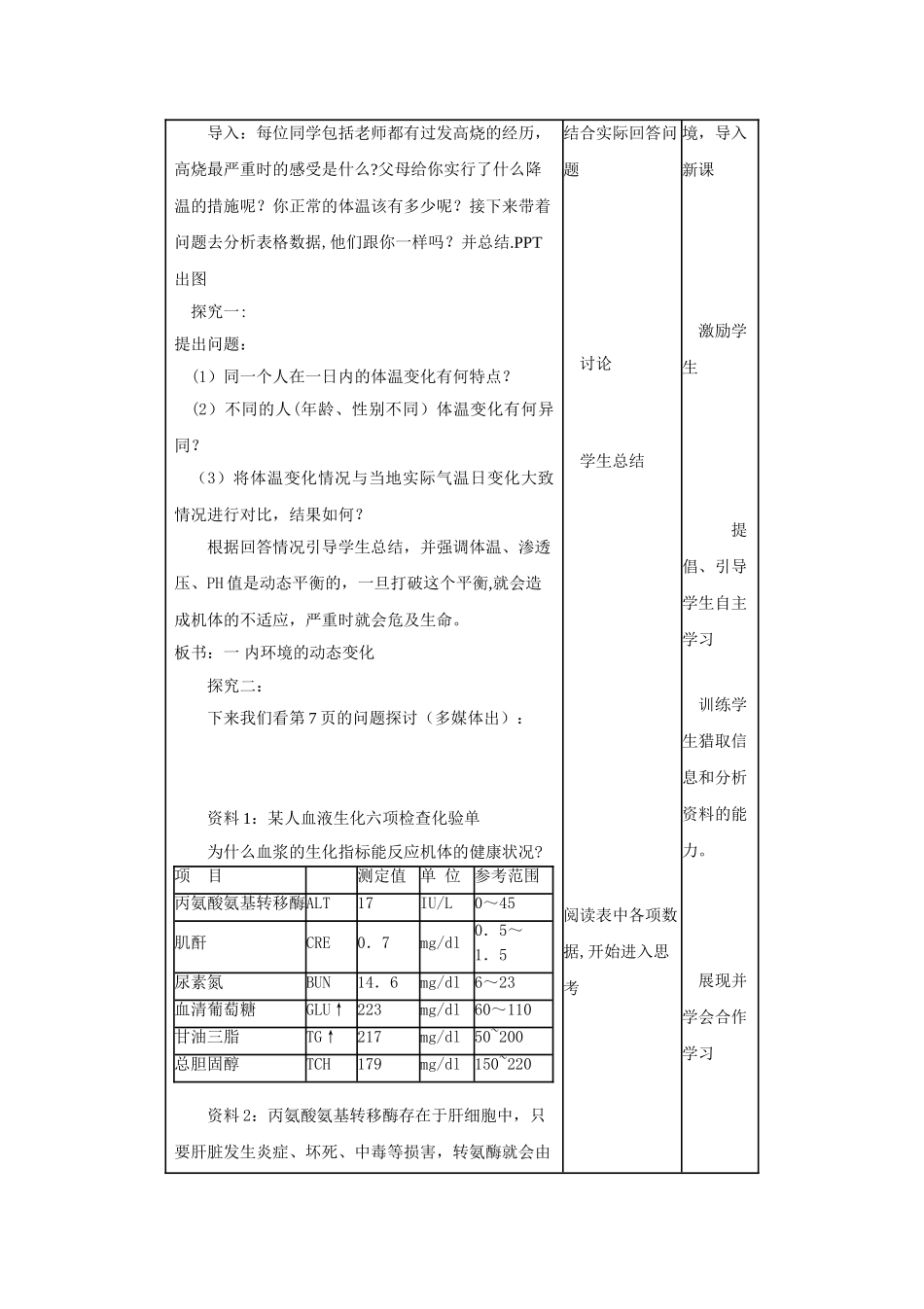 内环境稳态的重要性—教案_第2页