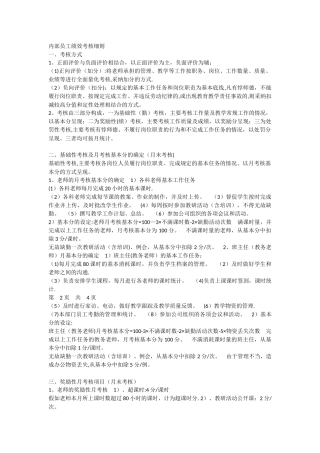 内部员工绩效考核细则