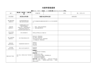 内部审核检查表