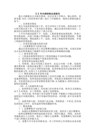 内部控制自查报告