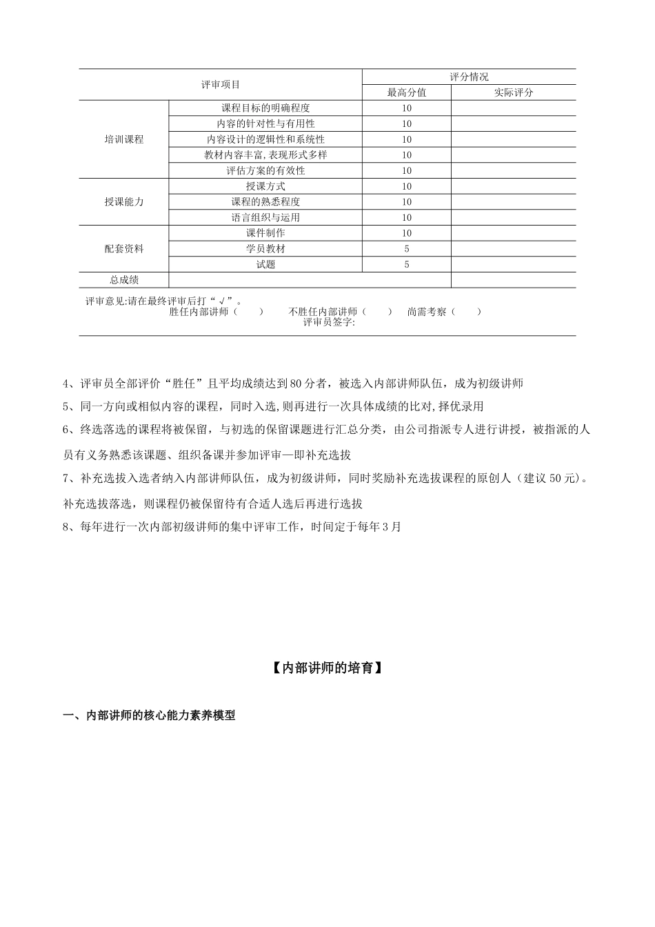 内部讲师选拔及培养方案37392_第3页