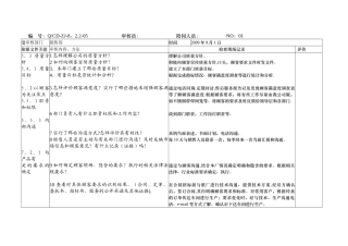 内部质量体系审核检查表