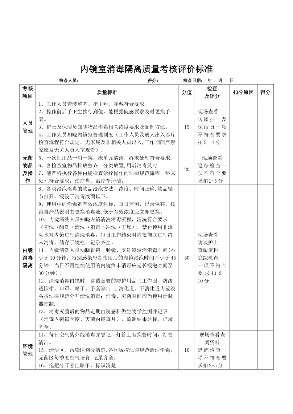 内镜室专科护理质量考核评价标准3个_第3页
